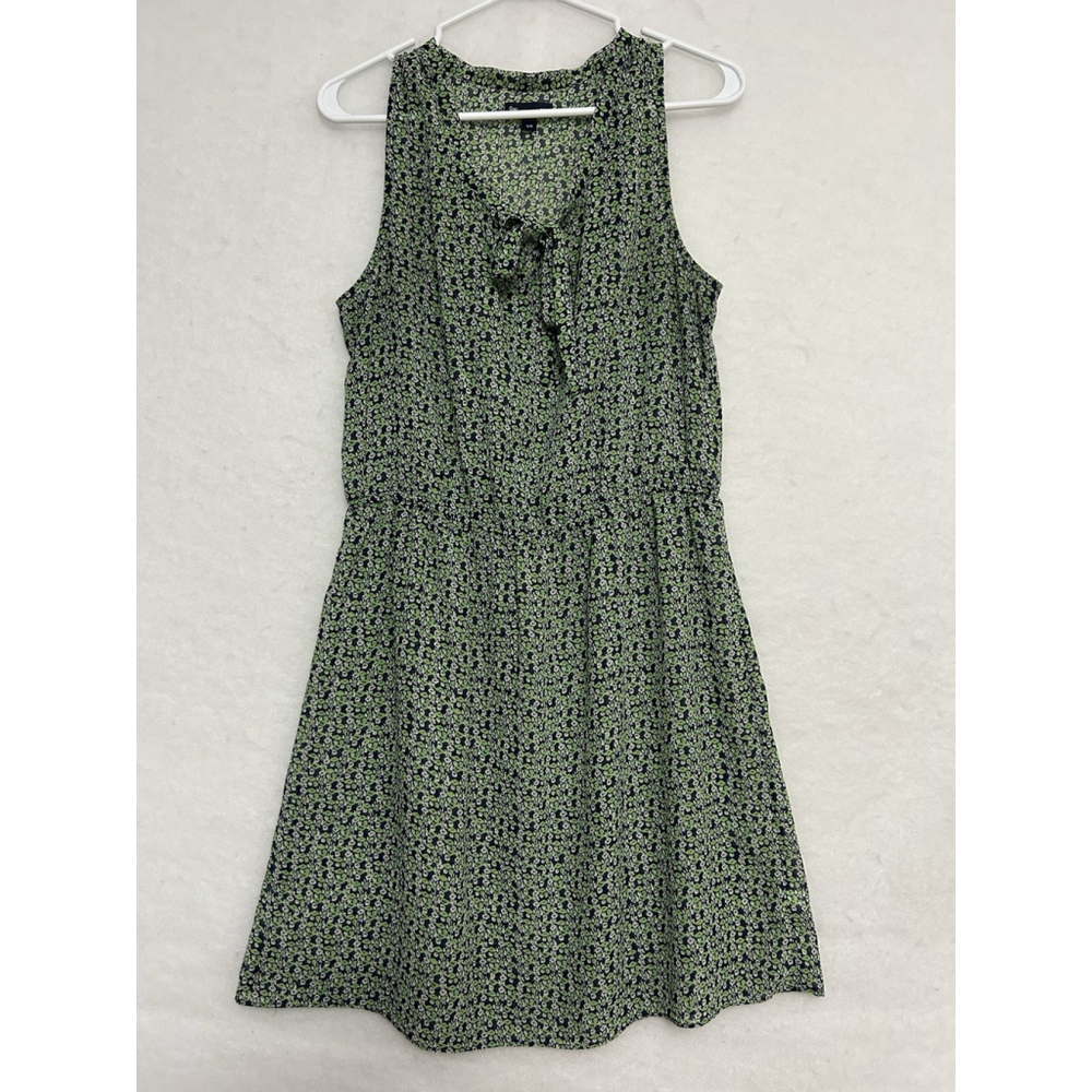 Gap Sleeveless Empire Waist Tie Chest Green Swishy Lunch Date Feminine SunDress
